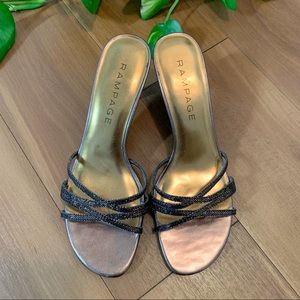 Rampage Sparkly Brown Heels